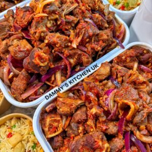 Asun Jollof (cooked with imported Naija goat meat)
