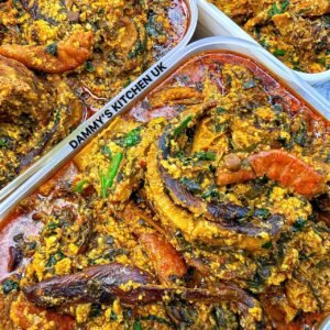 Egusi soup (Beef and assorted meats)